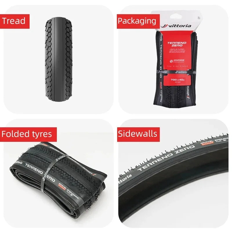 Vittoria TERRENO ZERO Racing Bike Gravel Road Tires Bicycle Tubeless Hardpack Tyre 700x37C 700x40C Road Bike Foldable Tyres
