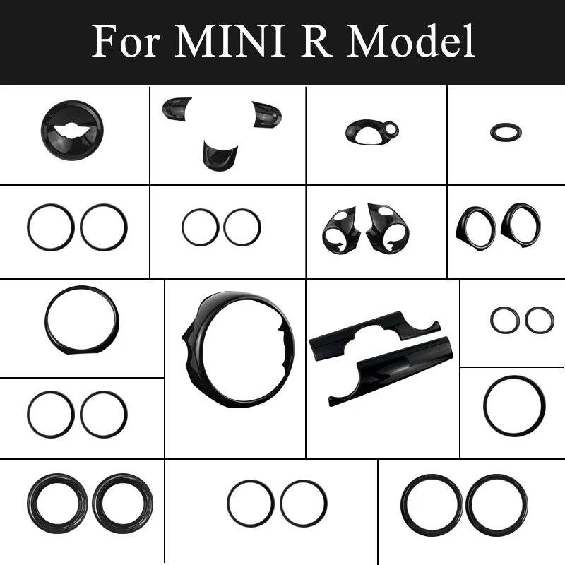 Car Decorative Cover Protective Shell Black Interior Modification ABS Plastic Sticker  For MINI Cooper R55 R56 R57 R58 R59 R60 1