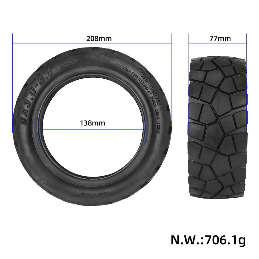 9 Inch 9x3.0-5.5 Tubeless Tyre for Kukirin G2 Pro 2024 Version Electric Scooter Front/Rear Wheel Wear-resistant Tire Accessories