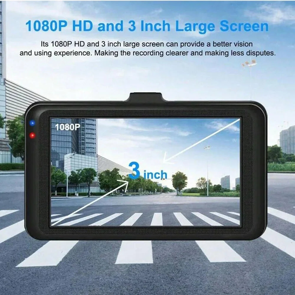 Car Dash Cam 1080P Full HD Driving Recorder Built in G Sensor 2 Inch Screen Night Vision Wide Angle 24H Parking Mode Camera