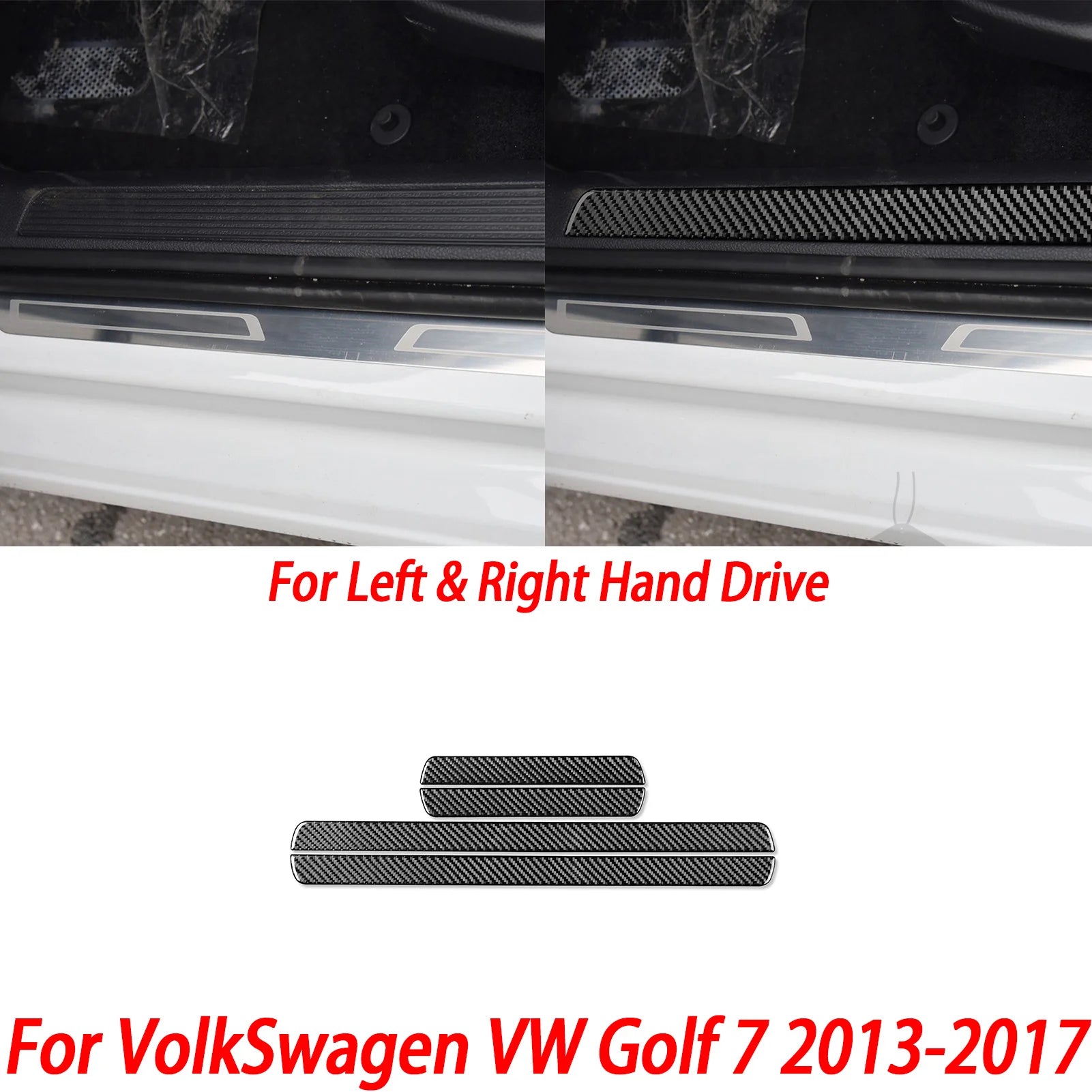 For VW Golf 7 GTI Mk7 2013-2017 Car Interior Accessories Cup Holder Frame Console AC CD Control Cover Gear Shift Panel Sticker