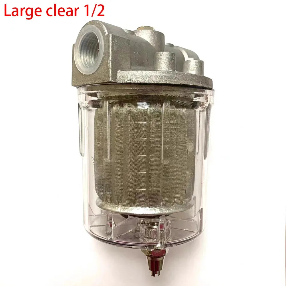 Oil Filter for Oil Burners Aluminium, Clear P.C. Cup 1/4‘ 3/8’1/2’ 3/4’1’Small Diesel Filter for 25L/H Boilers
