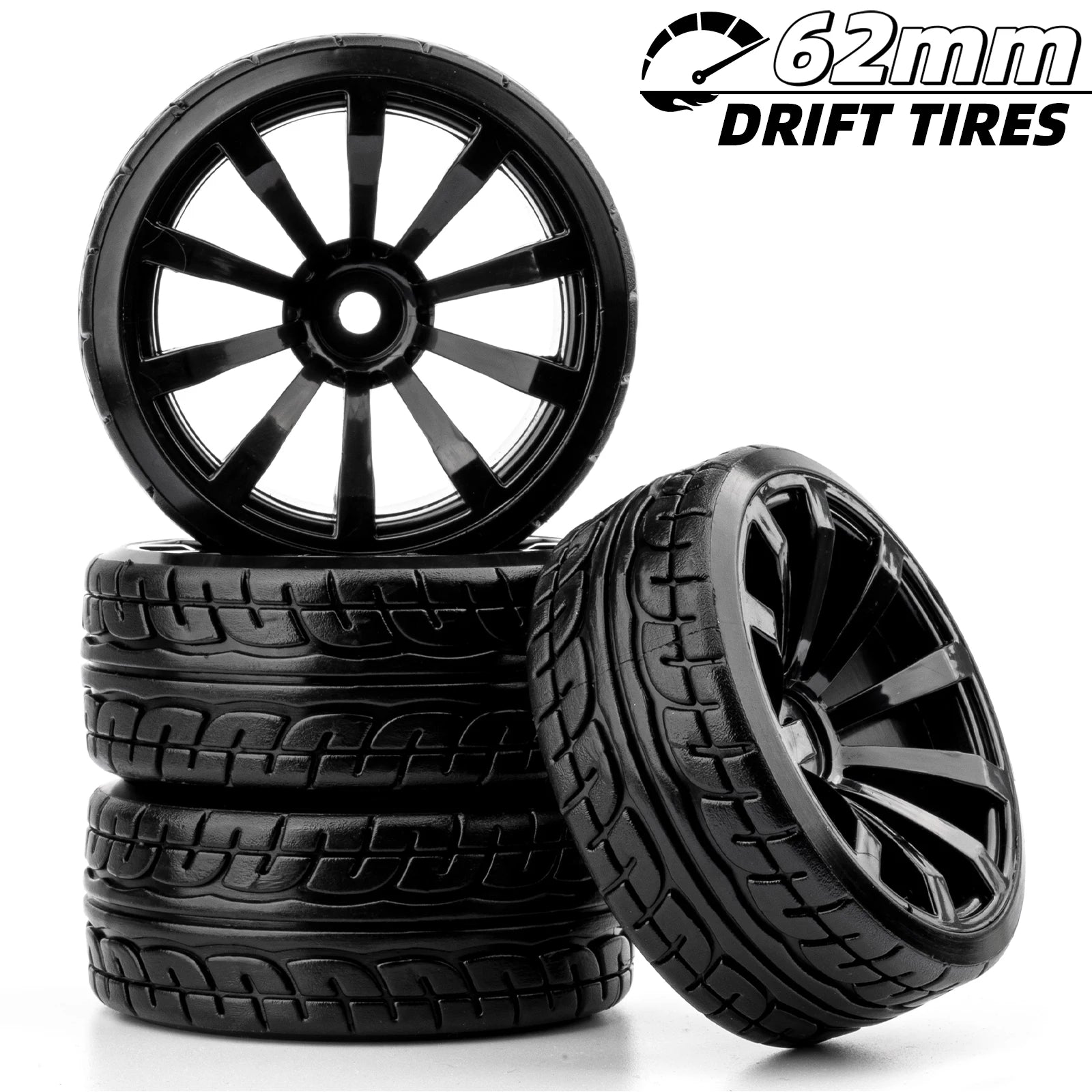 1/10 RC Drift On-road Wheels Hard Pattern Tyre for 1/10 Traxxas D4 HSP HPI Sakura TT01 Tamiya Drifting RC Car Drift Hard Tires