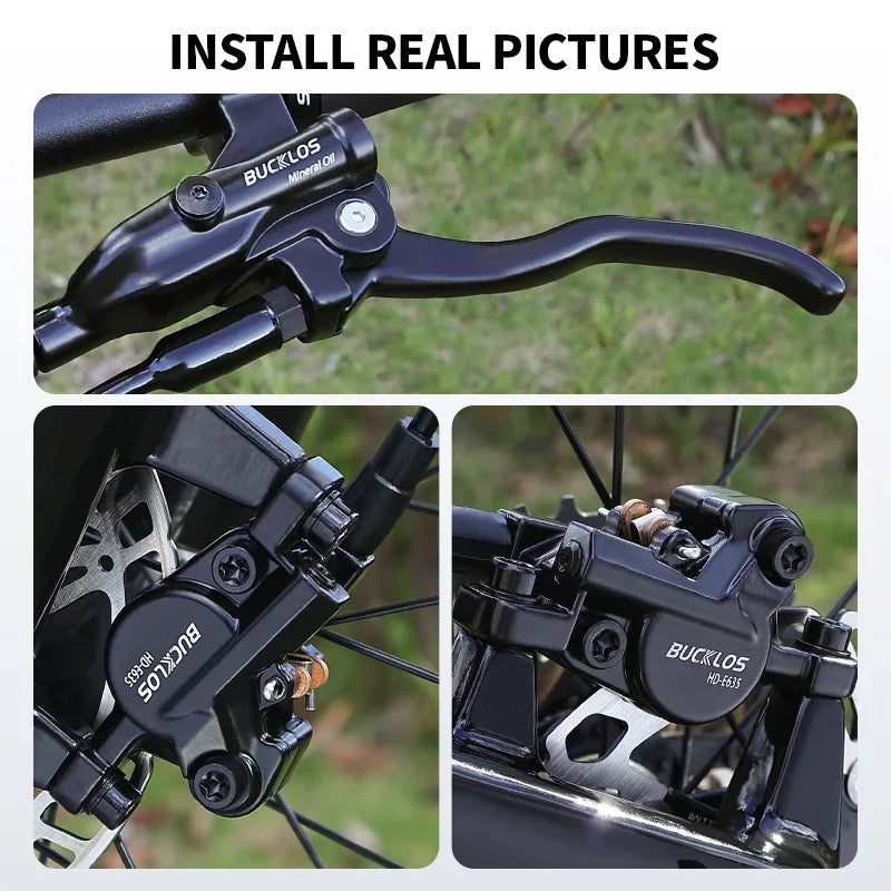 Electric Bicycle Brakes 2 Piston Hydraulic Disc Brake Bike/Scooter Brakes Kit 1100/1800mm Folding Bike Disc Brake Set Power-off