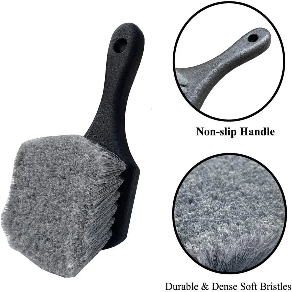 Car Wheel Cleaning Brush Detail Brush Short Handle Tire Rim Washing Brush Vehicles Cleaning Maintain Accessories Set For Auto In