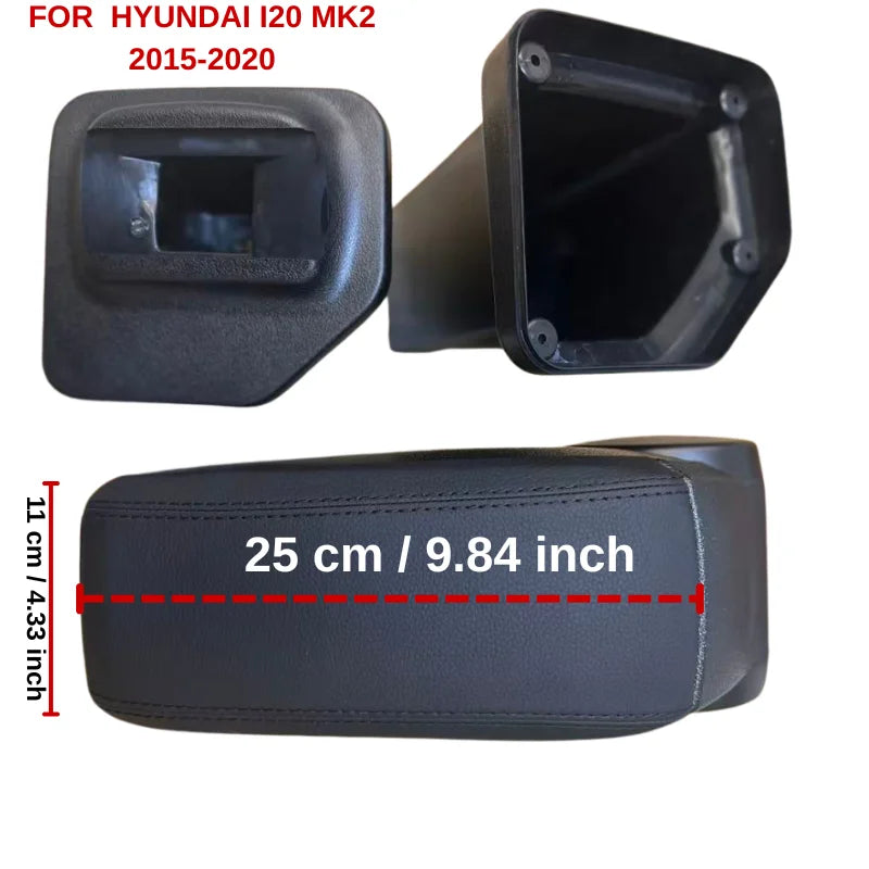 For Hyundai i20 mk2 2015-2020 Center Console Armrest Storage Box Black Leatherette / Fabric Car Interior Accessories