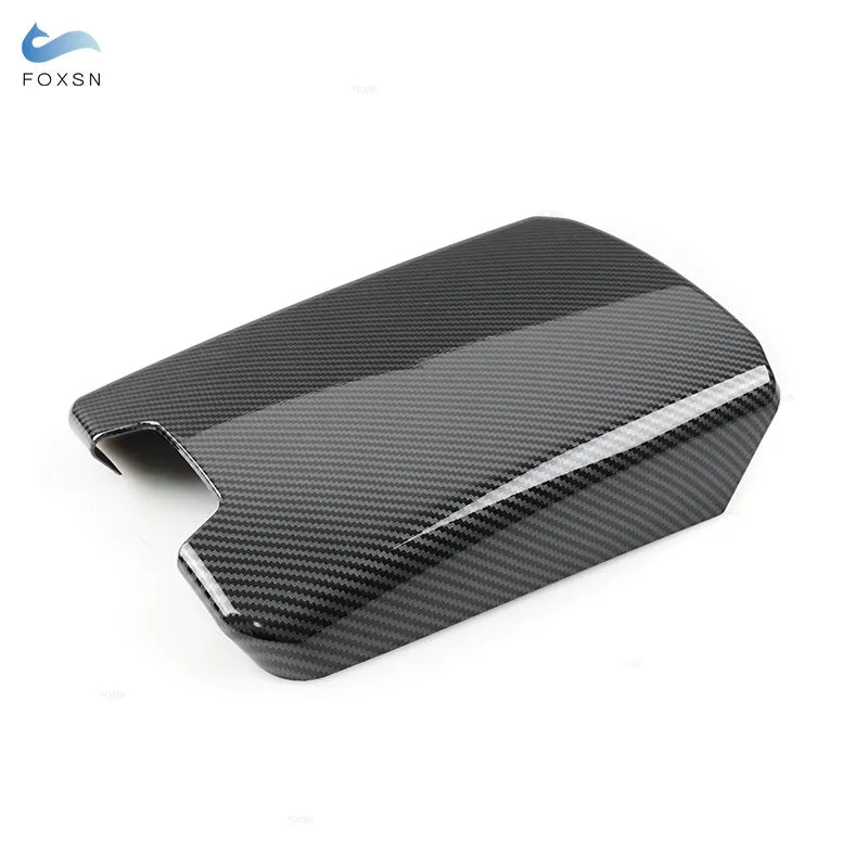 For Audi A6 C8 2019 2020 2021 Car Interior Center Console Armrest Storage Box Cover Carbon Texture Trim Accessories