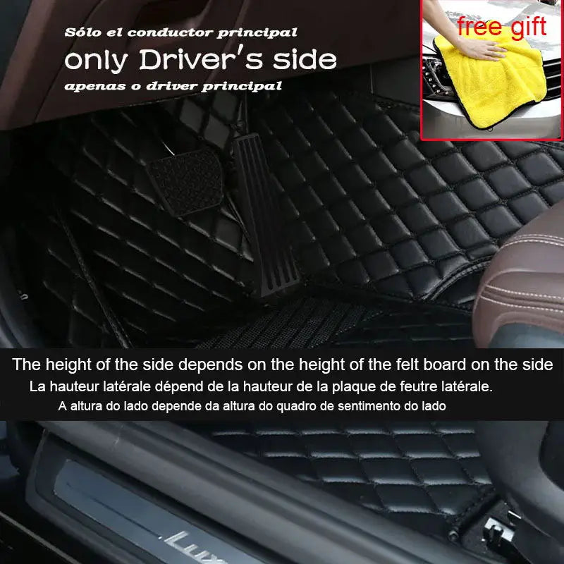 Car Floor Mats For VW VW Golf 7 7.5 GTE GTD GTI 2012~2020 Carpets Leather Mat Rugs Pad Interior Parts Car Accessories