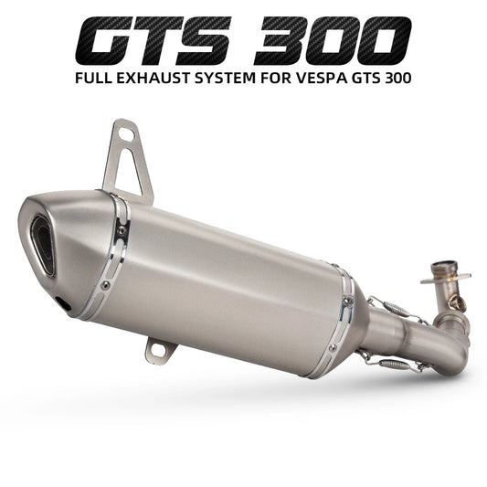 For vespa GTS300 GTS 300 Motorcycle Exhaust Titanium Color Full Set Escape System Slip On Front Link Pipe Muffler Scooter