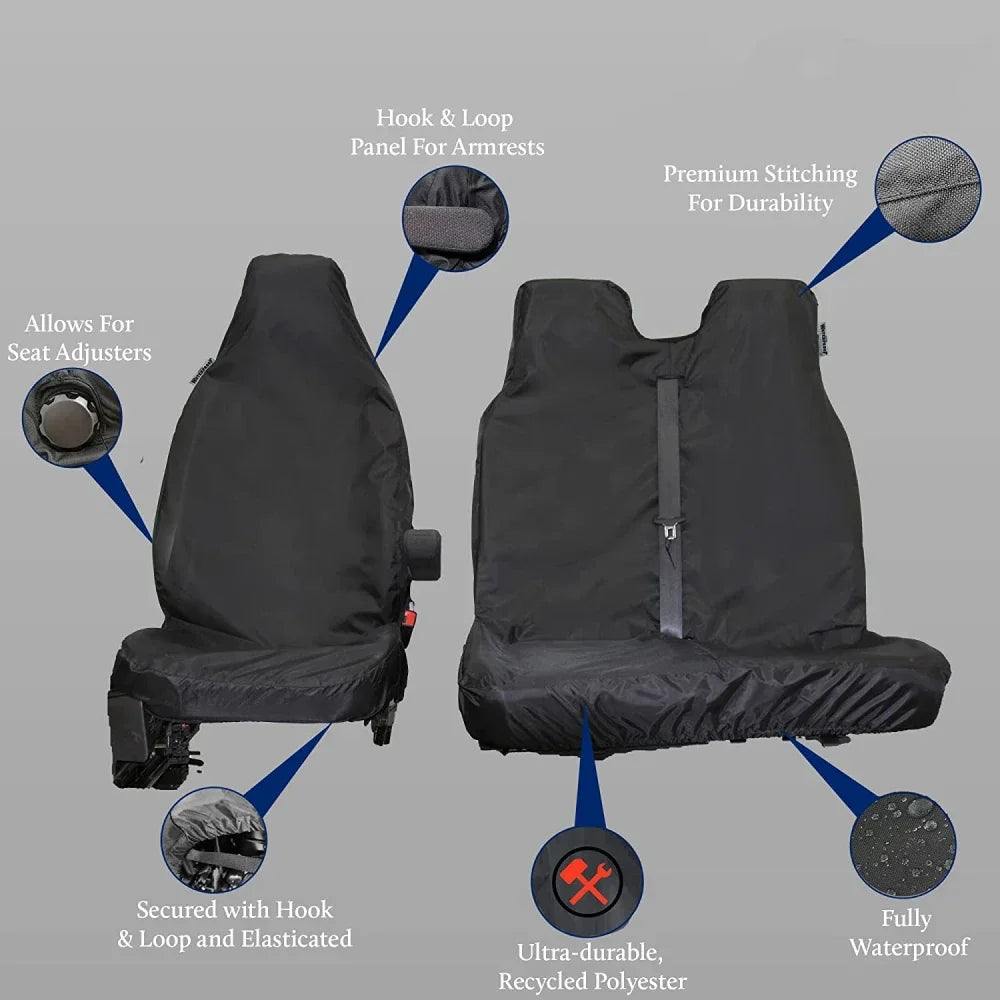 Waterproof Polyester Universal Seat Cover Front Car Van Seat Covers Protectors Nonslip Backing Dust-Proof for Cars Seat Covers
