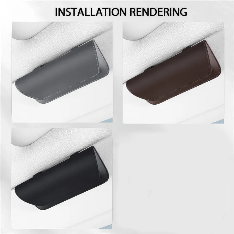 Car Glasses Case Organizer Storage Car Eyeglass Case Glasses Box For Car Sun Visor Organizer Sunglasses Leather Glasses Case