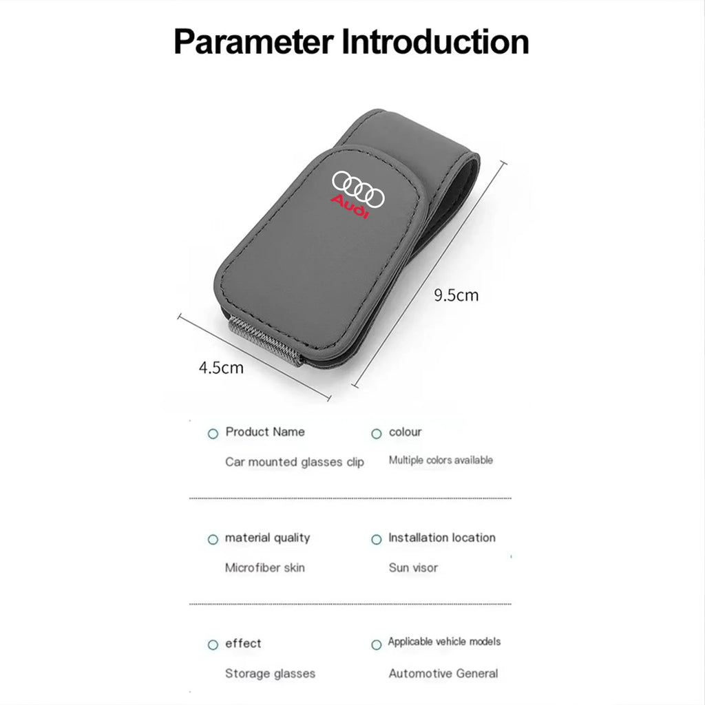 Car Interior Sun Visor Eyeglasses Holder Sunglasses Clip For AUDI A1 A3 A4 A5 A7 A8 Q3 Q5 Q7 S3 S4 S5 S6 S7 Sline Accessories