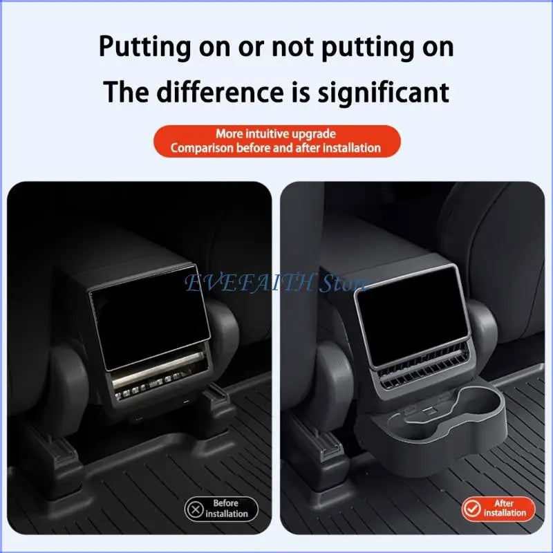 124B Car Accessory Cup Holder for Rear Feature Rotating Design and Vent Cover