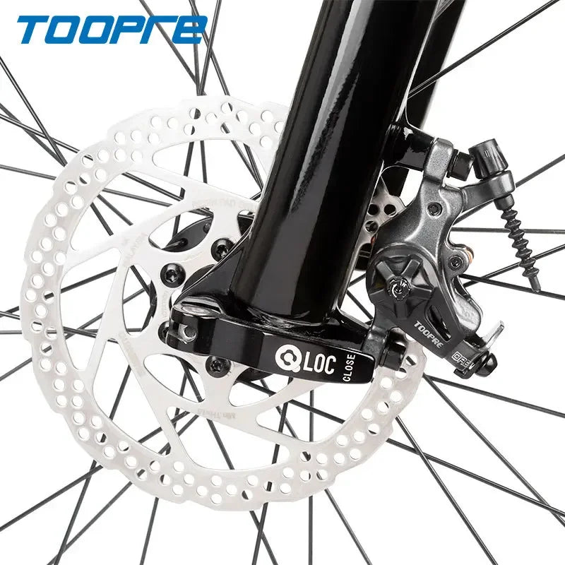 Frenos de disco de doble accionamiento TOOPRE MTB de doble pistón rojo/negro para sistema DA6S, aluminio fundido a presión, frenado instantáneo, pastillas resistentes al desgaste