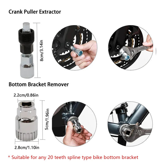 Bicycle Repair Tool Kits Chain Breaker Crank Puller Outdoor Cycling Pedal Remover Puller Bicycle Tools MTB Bicycle Accessories