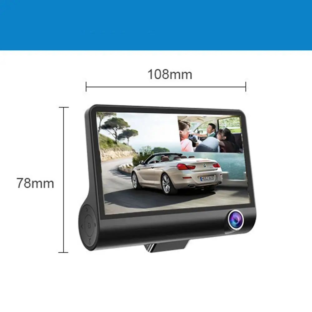 New 1080P 3-Lens Dash Cam 170° Wide Angle Full HD Car DVR Recorder G-Sensor Rear Camera for Car