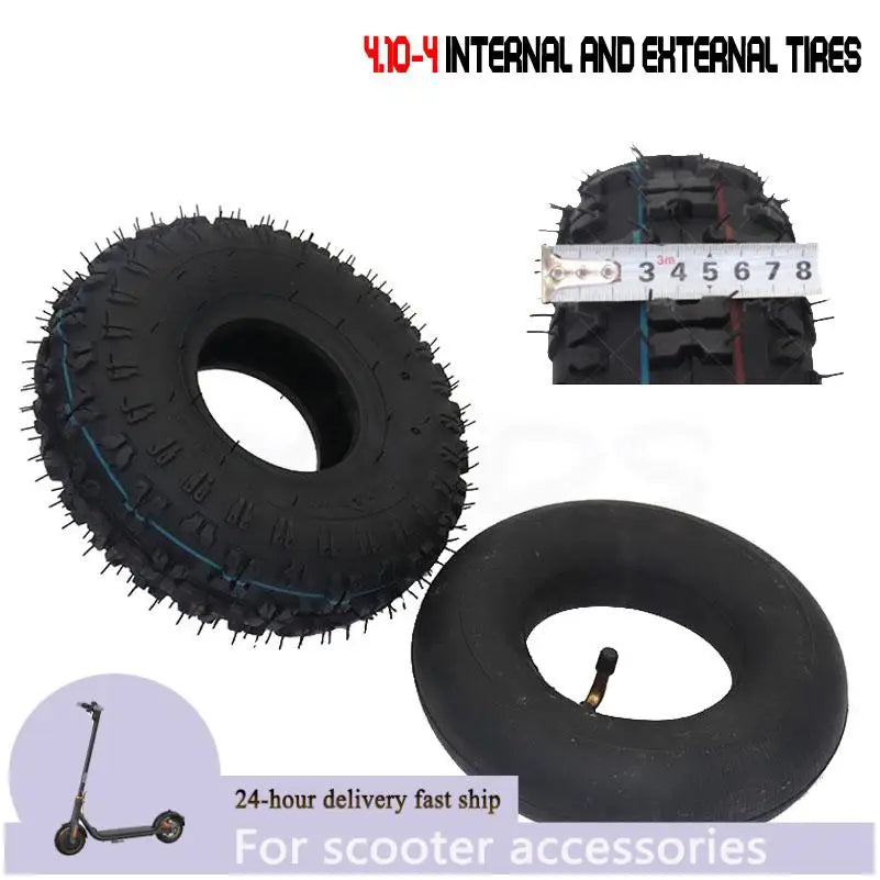 10 Inch 4.10 3.50-4 Tyre 4.10-4 Outer Tires Inner Tube Fit Electric Tricycle Trolley Electric Scooter Warehouse Car