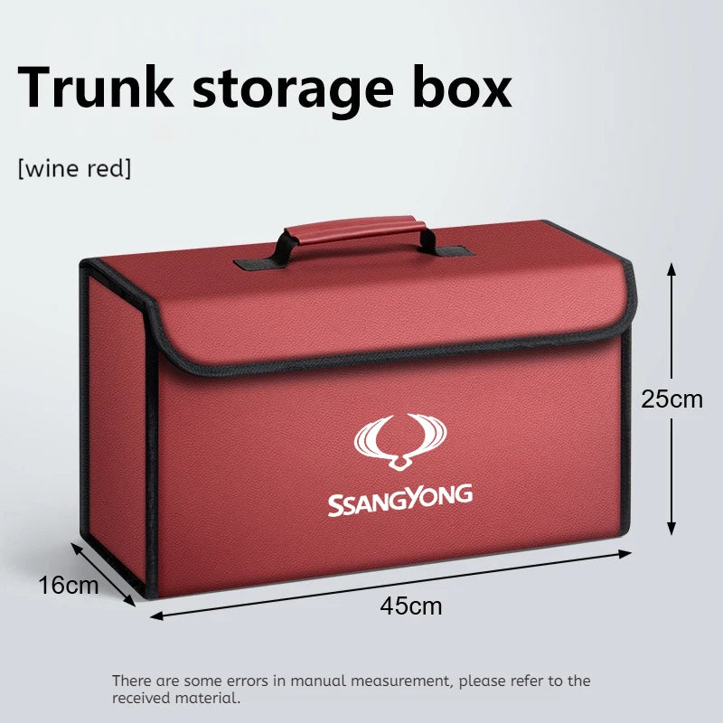 Car Trunk Organizer Box Foldable Storage Tidying Bag Auto Accessories For Ssangyong Rexton Tivoli Musso Kyron Korando Actyon