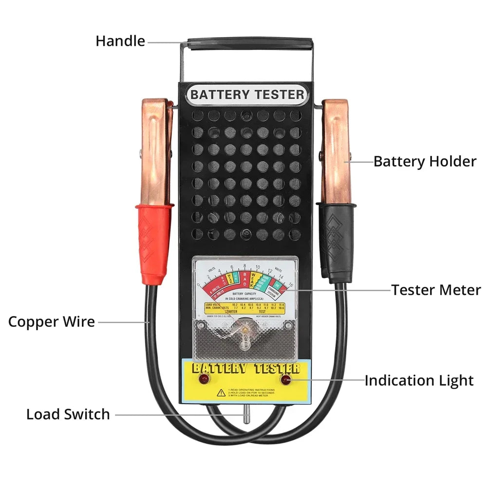 6V 12V 24V Car Battery Load Tester Voltmeter Tester Measuring Instrument Automotive Voltage Tester for Car,RV, Motorcycles Boats