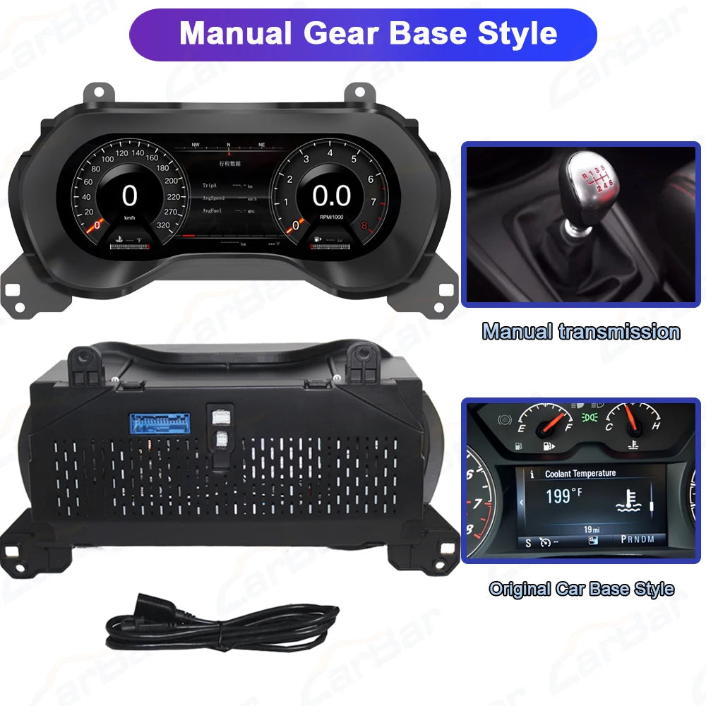 12.3" LCD Dashboard Screen For Chevrolet Camaro 2015-2023 6th Generation Car Digital Instrument Cluster
