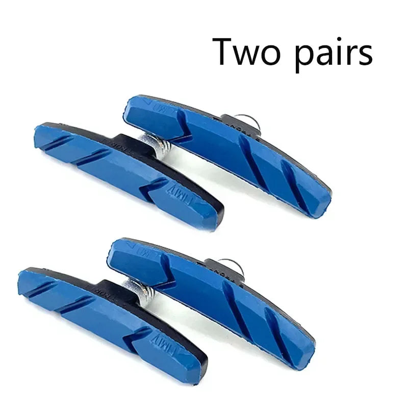 1/2 Pairs Durable Bicycle Silent Brake Pads V Brake Holder Rubber Blocks for Long-Lasting Performance Cycling Accessories