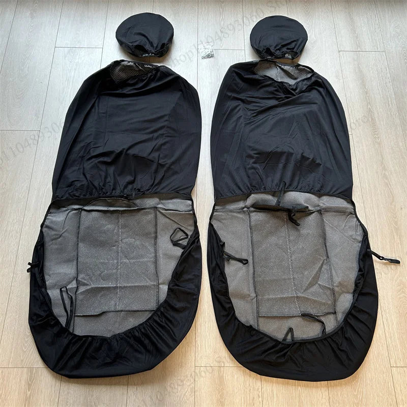 2 Front Car Seat Covers PU Leather Breathable Auto Seat Cushion Universal Quited Full-Wrapped Seat Cover Compatible with Airbag