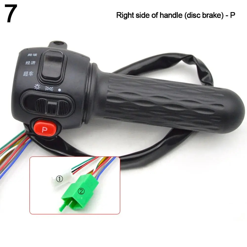 Black Electric Vehicle Parts Drum Disc Handle Combination Switch Rotary Handle Handle Seat Integrated Switch Button
