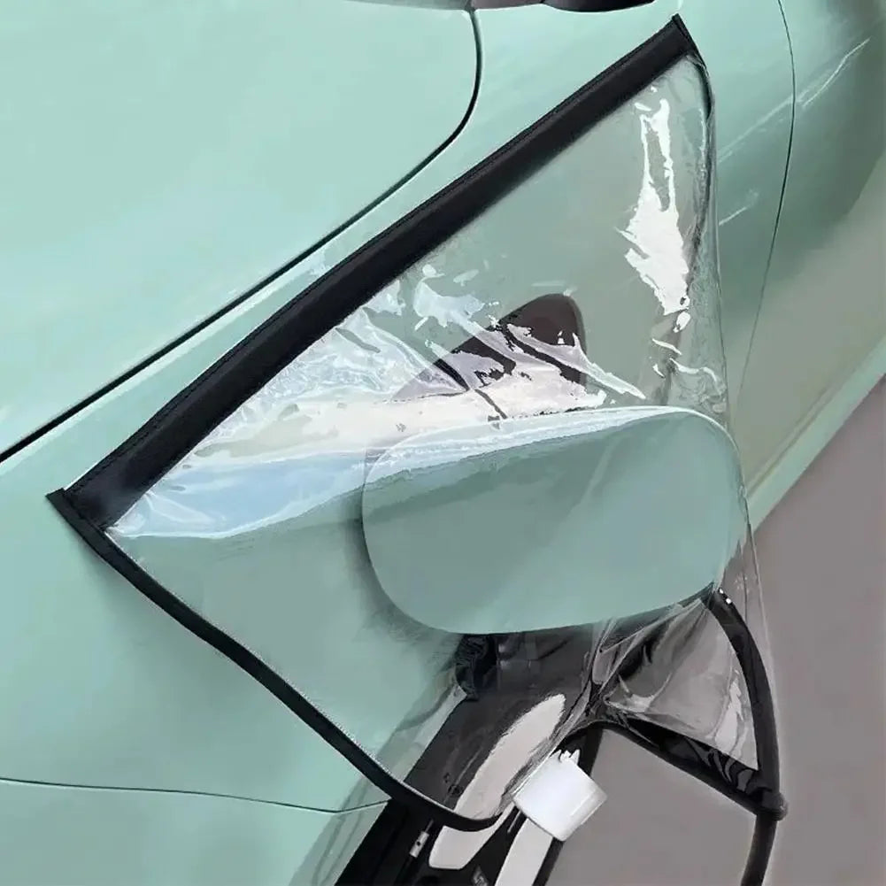 Electric Vehicle Charger Port Rainproof Cover, Waterproof PVC Plug Cover With Magnetic Stripe, Universal Fit For All EVs C5X1