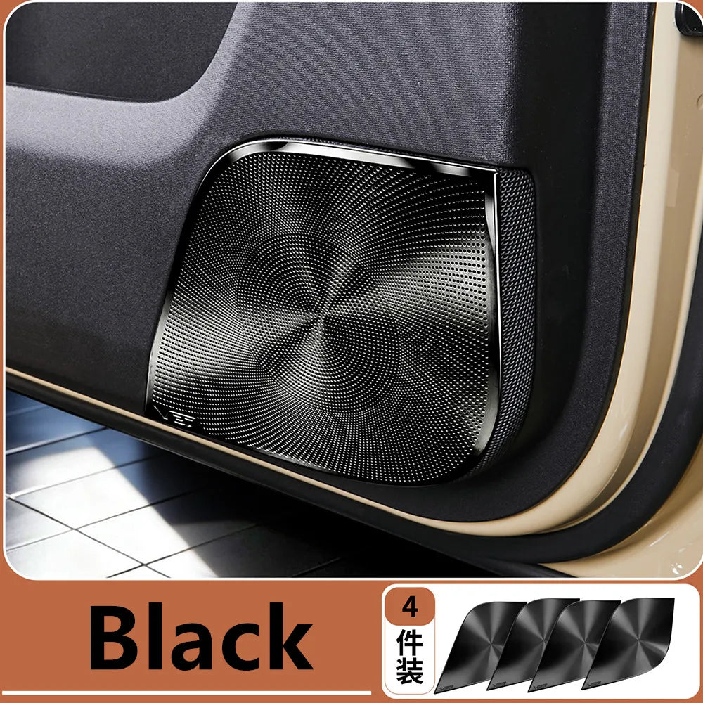 Car Door Horn Cover Audio Frame Fit For CHERY ICAR V27 2025 2026 Interior Stainless Steel Patch Modification Accessories