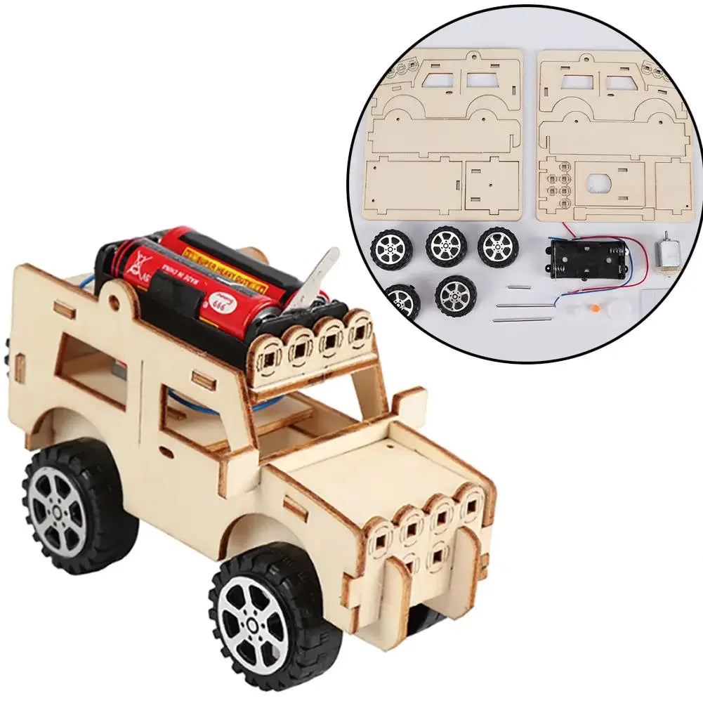 Educational DIY Electric Car Model Kits STEAM Scientific Experiment Vehicle Toys for Kids Students Hands on Learning Experience