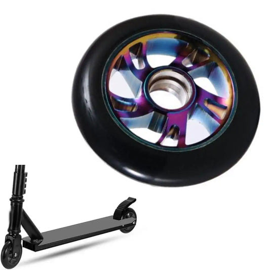Elastic Polyurethane Tire Material Scooter Wheels Aluminum Alloy Hub 100mm Stunt Wheels High Carbon Steel Bearings