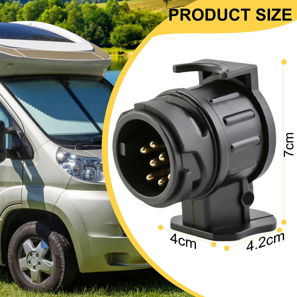 Adaptador de remolque de 13 pines a 7 pines para caravana, camión, remolque, coche, adaptador de enchufe, conector convertidor de enchufe eléctrico impermeable de 12 V.