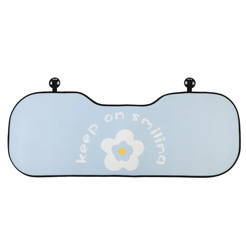 Fashion Blue Flower Car Seat Cover Summer Breathable Cool Seat Mat Cushion Pillow Car Interior Women Four Seasons Universal Pad