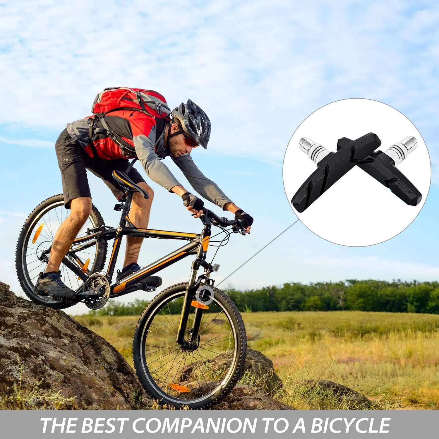 2 pares de pastillas de freno silenciosas en forma de V, aptas para bicicletas de montaña y carretera BMX, duraderas y silenciosas. Accesorios para bicicletas.