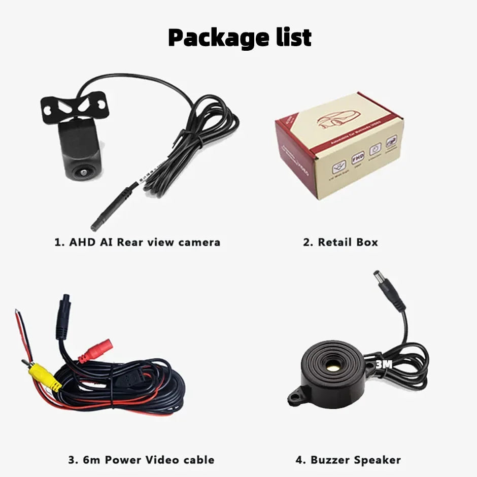 ADAS AI Intelligent Tracking Recognition Car Rear View Parking Cam AHD1080 720P Backup Camera Pedestrian Detection and Warning
