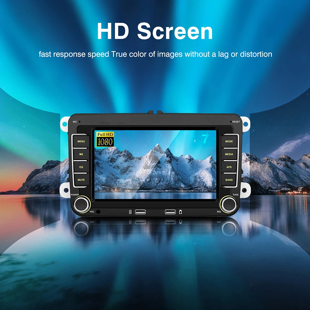 7" 2 Din HD Car Media Video RDS Airplay Car Radio Wireless CarPlay Android Auto Stereo Audio For VW/Seat/Skoda/Passat/Golf/Polo