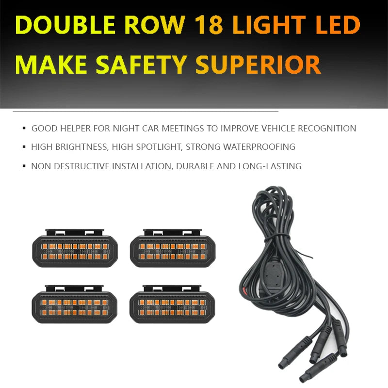 For car pickup truck off-road vehicle 18 LED Front Grille Light Car Daytime Running Light ﻿98% of vehicle models are applicable
