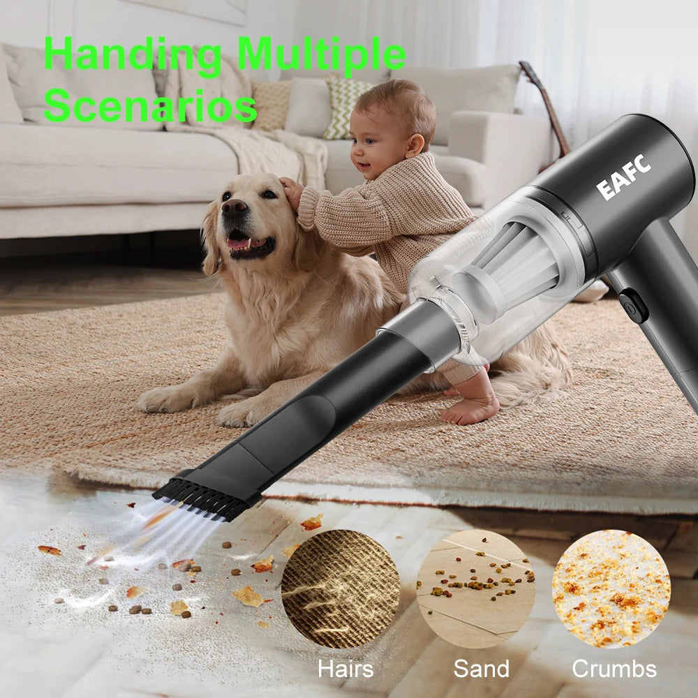 EAFC 3 IN 1 Car Vacuum Cleaner + Dust Blower + Vacuuming, Power Strong Dust Catcher Cleaner Vacuum Cleaning for Car Home Pet