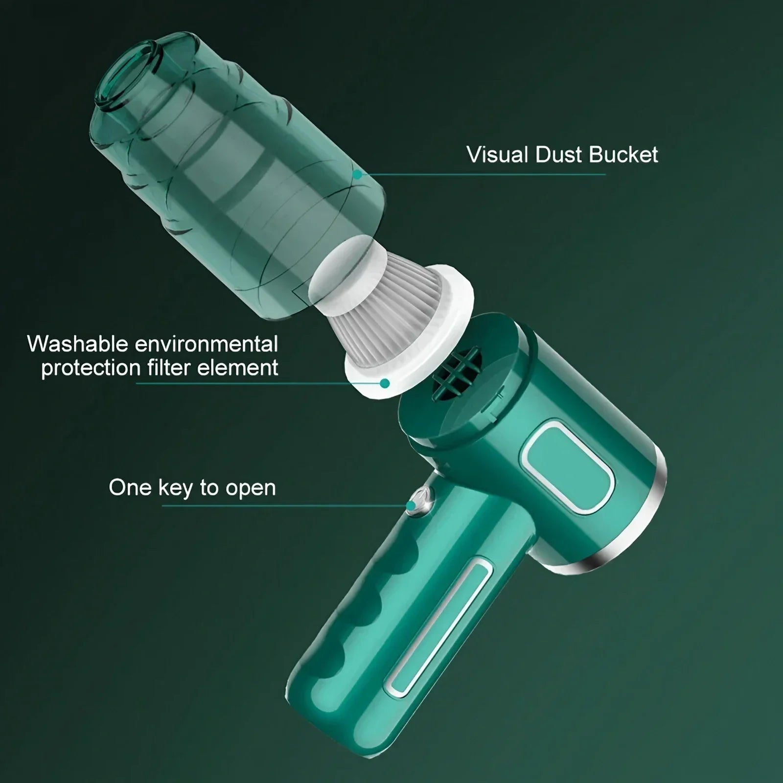 Wireless Portable Handheld Car Vacuum Cleaner Rechargeable USB Large Suction Mini Blower for Car Household Use