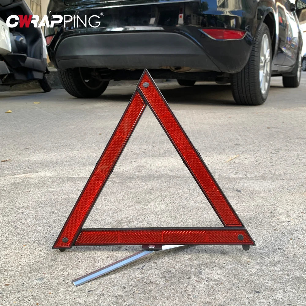 Car Emergency Breakdown Safety Warning Reflective Tripod Foldable Triangle Reflector Sign for Trailer Truck RV Car Accessories