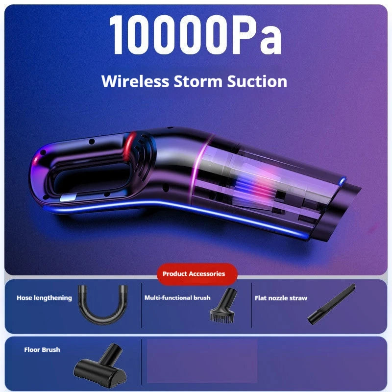 Handheld Car Vacuum Cleaner Wireless Powerful Suction Water Absorbing Long Battery Life Car And Home Dual Use For Auto Interiors