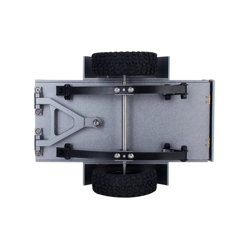 Aluminum Alloy Utility Trailer Car with Hitch for TRX4M 1/18 1/24 RC Crawler SCX24 Defender Bronco K10 Upgrade Parts