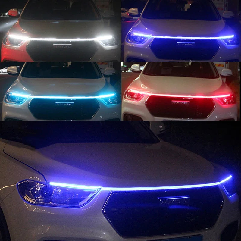 LED Daytime Running Light  Starting Car Hood  Door Decorative Lights DRL Auto Engine Hood Guide Decorative Ambient Lamp 12V