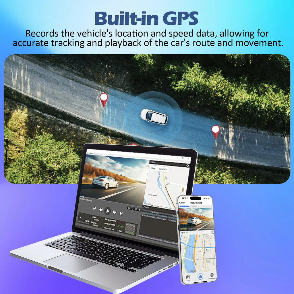 4K+1080P Dash Cam for Car Camera Built-In WIFI Support GPS Car Camera DVR Night Vision Video Recorder 24H Parking