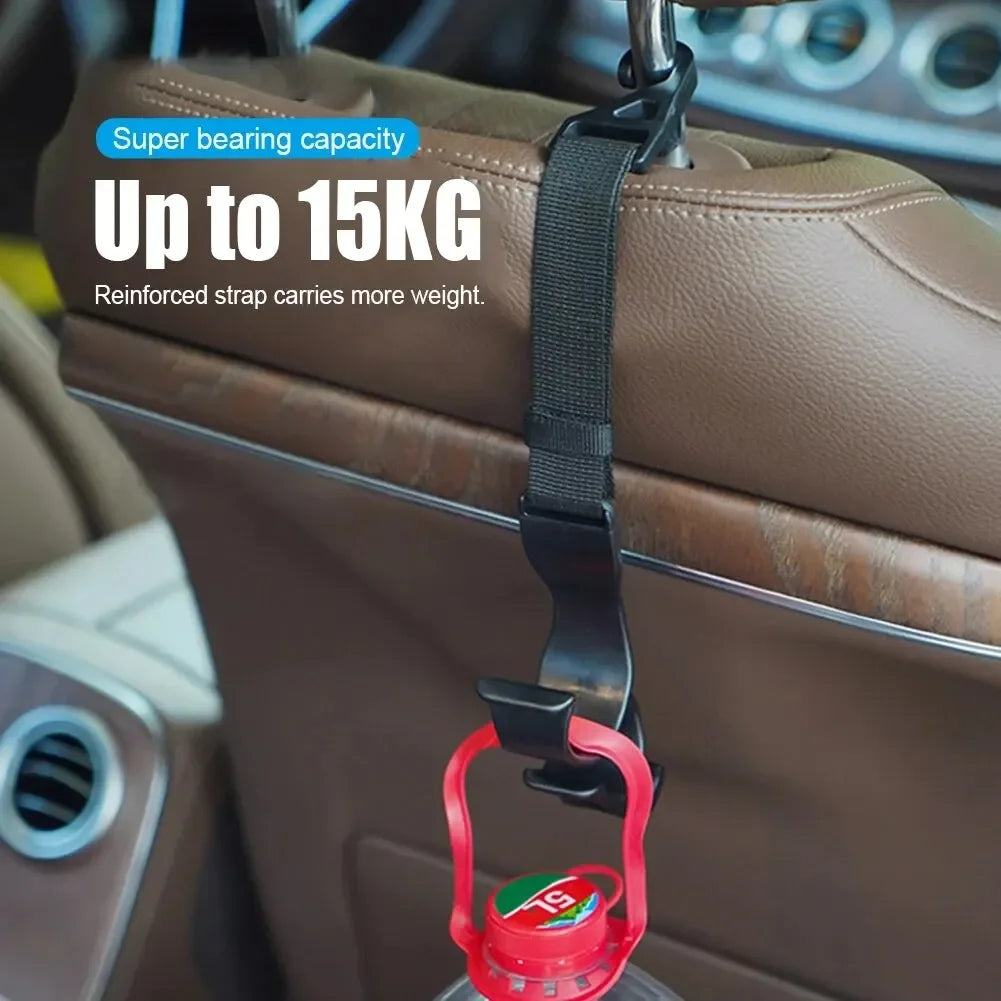 2Pcs Adjustable Car Rear Headrest Hook Holder Multifunctional Umbrella Trunk Mount Auto Interior Accessory for Vehicle Back Seat