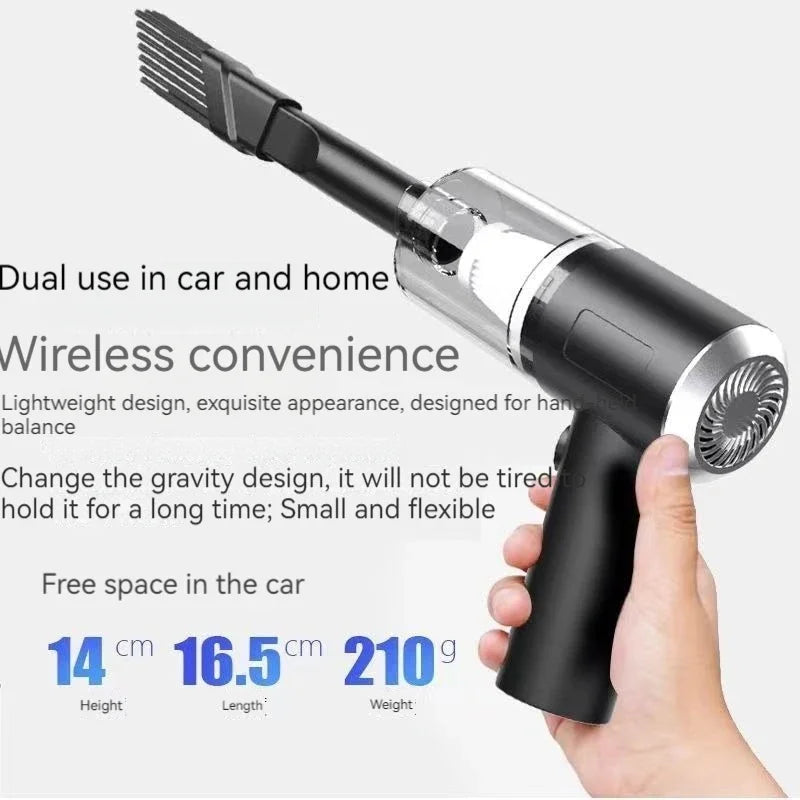 Compact Cordless Vacuum Cleaner 2000PA Powerful Suction for Car Interior