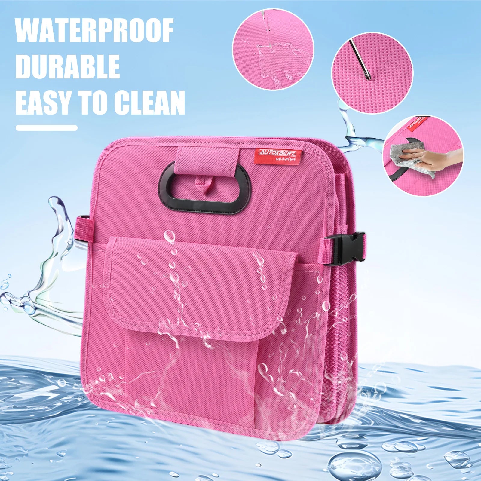 Car Trunk Organizer Car Storage Durable Handles Collapsible Multi-Compartment Car Organizers Foldable and Waterproof for Any Car