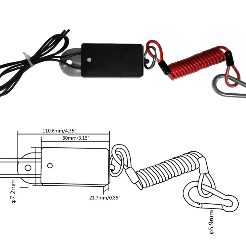 Electromagnetic Switch Breakaway Coiled Cable with Electric Brake Switch for RV Towing Trailer Boat Caravan Camper Parts A70F