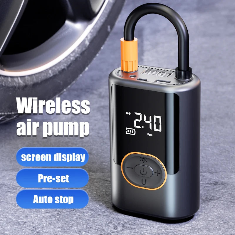 Wireless Car Air Compressor Air Pump Digital Display Electric Tire Inflator Pump for Motorcycle Bicycle AUTO Tyre with Lighting