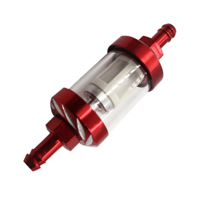 8mm CNC Aluminum Alloy Glass Gas Fuel Gasoline Oil Filter Moto for Dirt Pit Bike 125/140/150/160cc CRF70 90 110 TTR100 110 KLX65